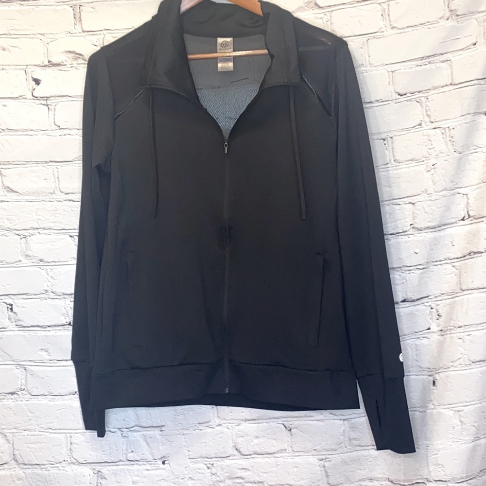 Champion Black Zipped Athletic Jacket Size Large Excellent Condition